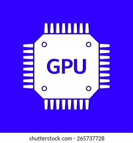Circuit board  icon. Technology scheme square symbol. Flat design style.