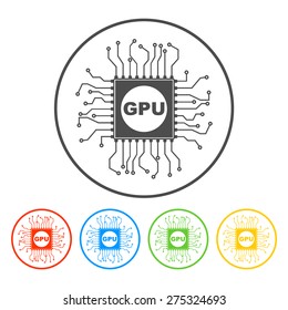 Circuit board  icon. Technology scheme square symbol. 
