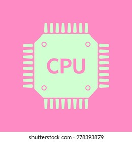 Circuit board  icon. Technology scheme square symbol. Flat design style.