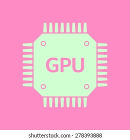 Circuit board  icon. Technology scheme square symbol. Flat design style.