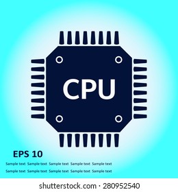 Circuit board  icon. Technology scheme square symbol. Flat design style.