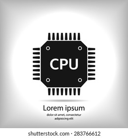 Circuit board  icon. Technology scheme square symbol. Flat design style.