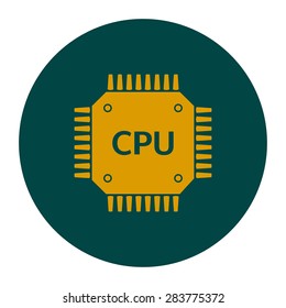 Circuit board  icon. Technology scheme square symbol. Flat design style.