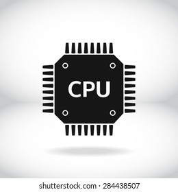 Circuit board  icon. Technology scheme square symbol. Flat design style.