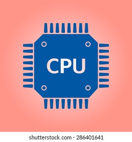 Circuit board  icon. Technology scheme square symbol. Flat design style.