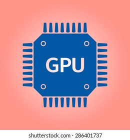 Circuit board  icon. Technology scheme square symbol. Flat design style.