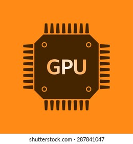 Circuit board  icon. Technology scheme square symbol. Flat design style.