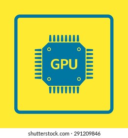 Circuit board  icon. Technology scheme square symbol. Flat design style.