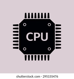 Circuit board  icon. Technology scheme square symbol. Flat design style.
