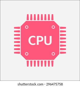 Circuit board  icon. Technology scheme square symbol. Flat design style.