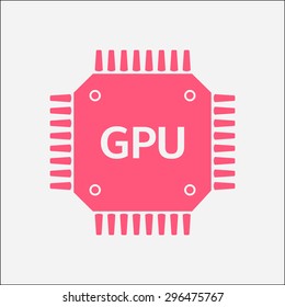 Circuit board  icon. Technology scheme square symbol. Flat design style.
