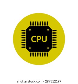 Circuit board  icon. Technology scheme square symbol. Flat design style.