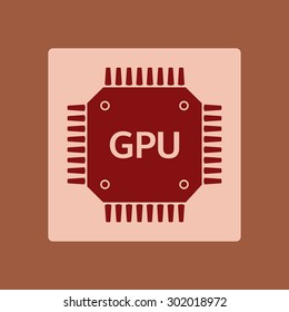 Circuit board  icon. Technology scheme square symbol. Flat design style.