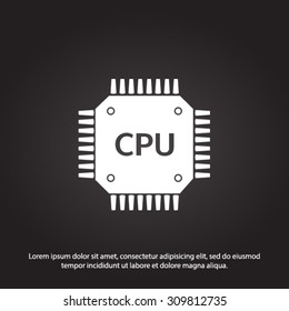 Circuit board  icon. Technology scheme square symbol. Flat design style.
