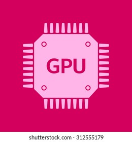 Circuit board  icon. Technology scheme square symbol. Flat design style.