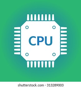 Circuit board  icon. Technology scheme square symbol. Flat design style.