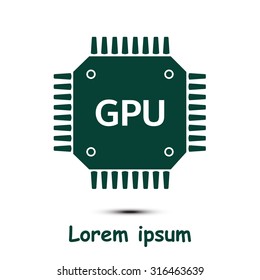 Circuit board  icon. Technology scheme square symbol. Flat design style.