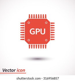 Circuit board  icon. Technology scheme square symbol. Flat design style.