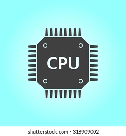 Circuit board  icon. Technology scheme square symbol. Flat design style.