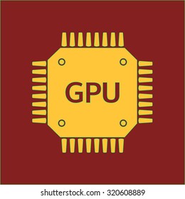 Circuit board  icon. Technology scheme square symbol. Flat design style.