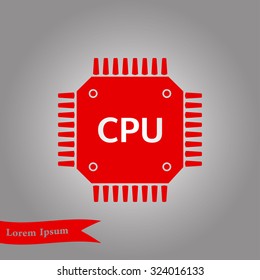 Circuit board  icon. Technology scheme square symbol. Flat design style.