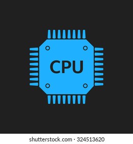 Circuit board  icon. Technology scheme square symbol. Flat design style.