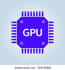 Circuit board  icon. Technology scheme square symbol. Flat design style.