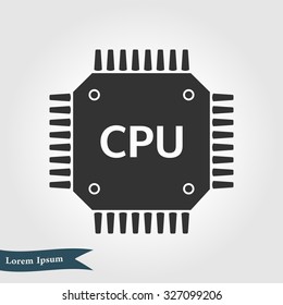 Circuit board  icon. Technology scheme square symbol. Flat design style.
