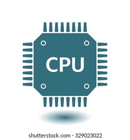 Circuit board  icon. Technology scheme square symbol. Flat design style.
