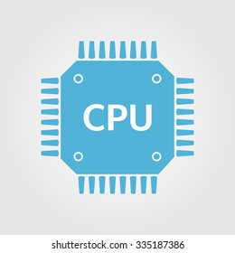 Circuit board  icon. Technology scheme square symbol. Flat design style.