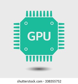 Circuit board  icon. Technology scheme square symbol. Flat design style.