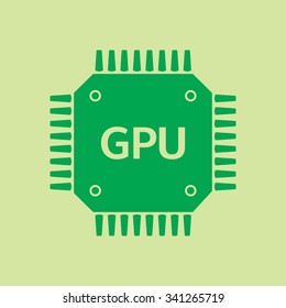 Circuit board  icon. Technology scheme square symbol. Flat design style.