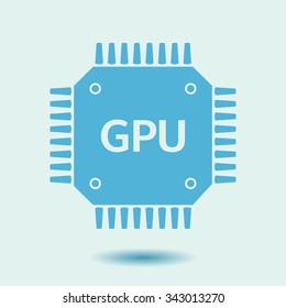 Circuit board  icon. Technology scheme square symbol. Flat design style.