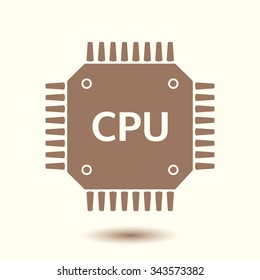 Circuit board  icon. Technology scheme square symbol. Flat design style.