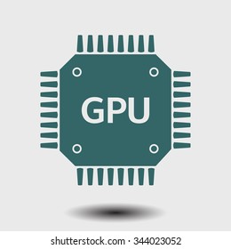 Circuit board  icon. Technology scheme square symbol. Flat design style.