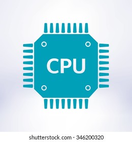 Circuit board  icon. Technology scheme square symbol. Flat design style.