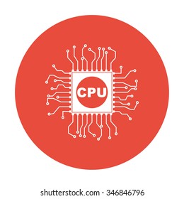 Circuit board  icon. Technology scheme square symbol. 