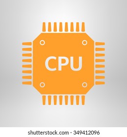 Circuit board  icon. Technology scheme square symbol. Flat design style.