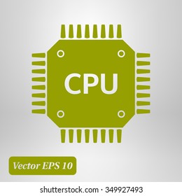 Circuit board  icon. Technology scheme square symbol. Flat design style.