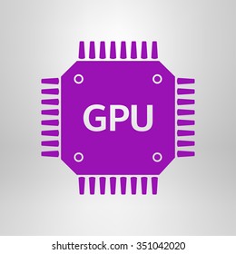 Circuit board  icon. Technology scheme square symbol. Flat design style.