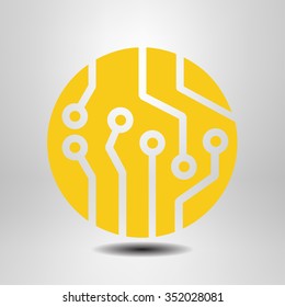 Symbol der Schalttafel. Symbol für das Technologiekonzept Flaches Design.
