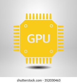 Circuit board  icon. Technology scheme square symbol. Flat design style.