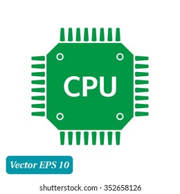 Circuit board  icon. Technology scheme square symbol. Flat design style.