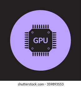 Circuit board  icon. Technology scheme square symbol. Flat design style.