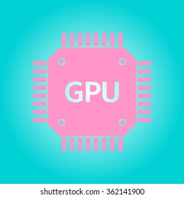 Circuit board  icon. Technology scheme square symbol. Flat design style.