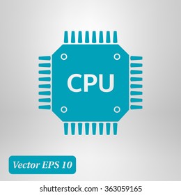 Circuit board  icon. Technology scheme square symbol. Flat design style.