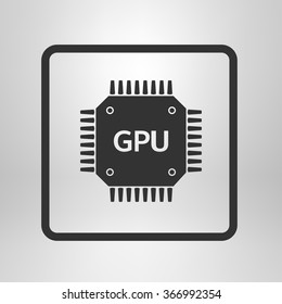 Circuit board  icon. Technology scheme square symbol. Flat design style.