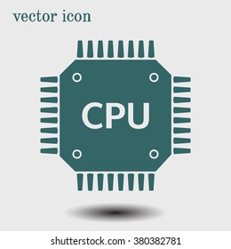 Circuit board  icon. Technology scheme square symbol. Flat design style.