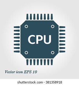 Circuit board  icon. Technology scheme square symbol. Flat design style.