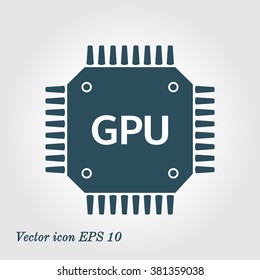 Circuit board  icon. Technology scheme square symbol. Flat design style.